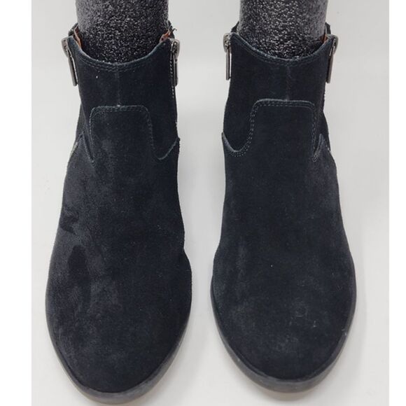 Lucky Brand Black Leather Suede Booties - Picture 1 of 5